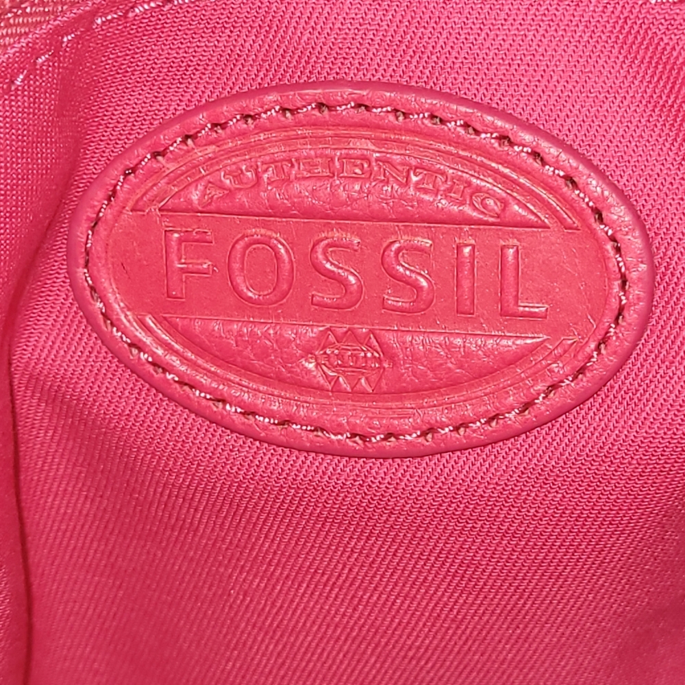 NWT Fossil Pink Pebble Leather/ Cowhide Crossbody/Shoulder Bag Adjustable Strap - Picture 9 of 16